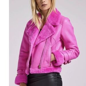 Generation Love Faux Fur PINK 💗 motorcycle jacket